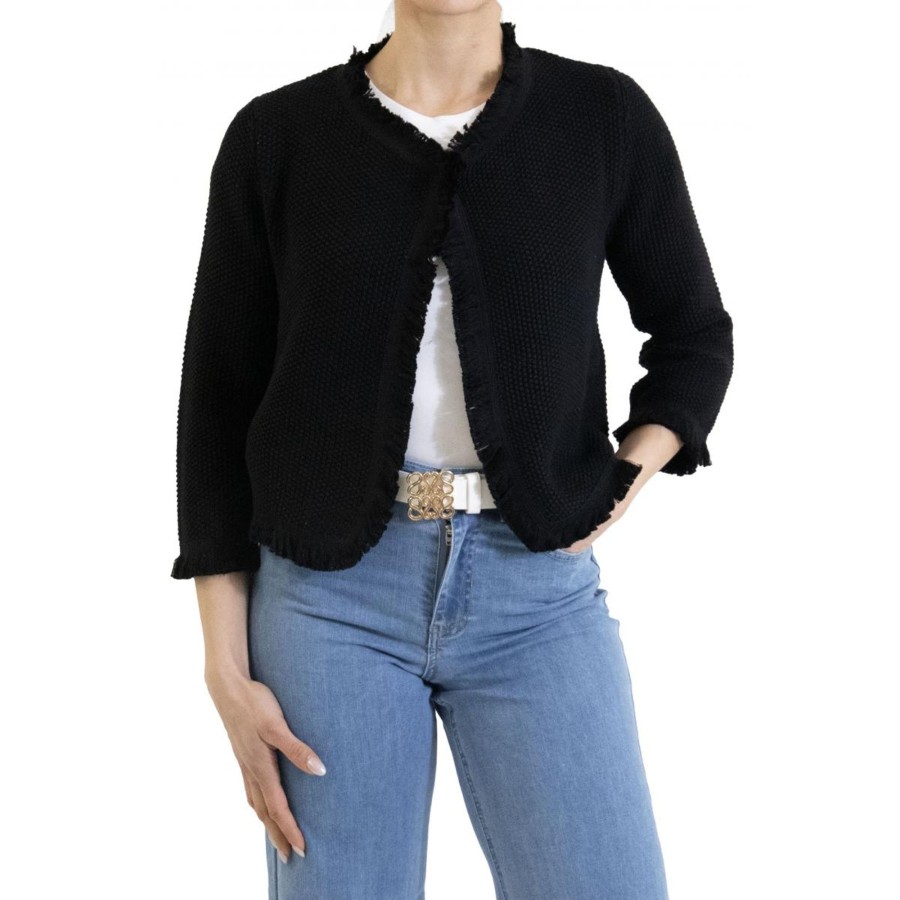 Mieli Abbigliamento Chanellina Con Frange Nero Hot