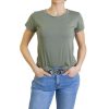 Mieli Abbigliamento T Shirt Tinta Unita Avvitata Verde Militare Wholesale