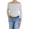 Mieli Abbigliamento Maglia Tinta Unita Please Con Manica 3/4 Beige Hot